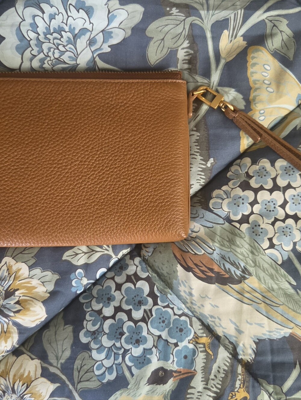 Tory Burch Camel With Gold Accents Wristlet Wallet - Picture 2 of 5